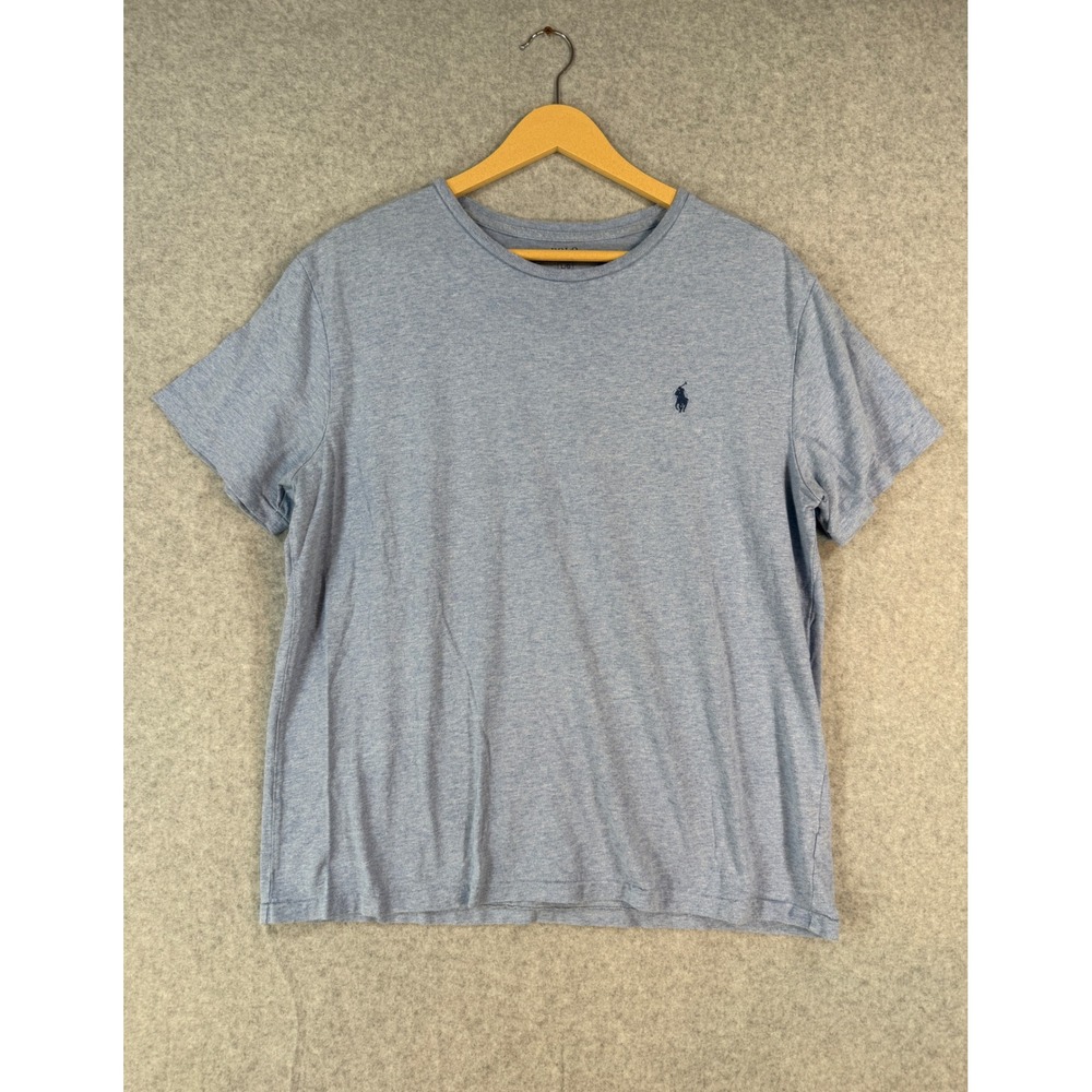 Polo Ralph Lauren Large T-Shirt Preppy Casual Cotton Heather Blue Pony